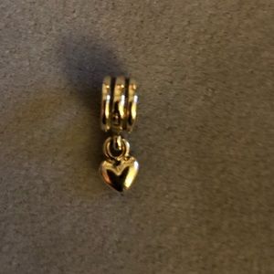 Pandora Auth silver and 14K gold heart charm